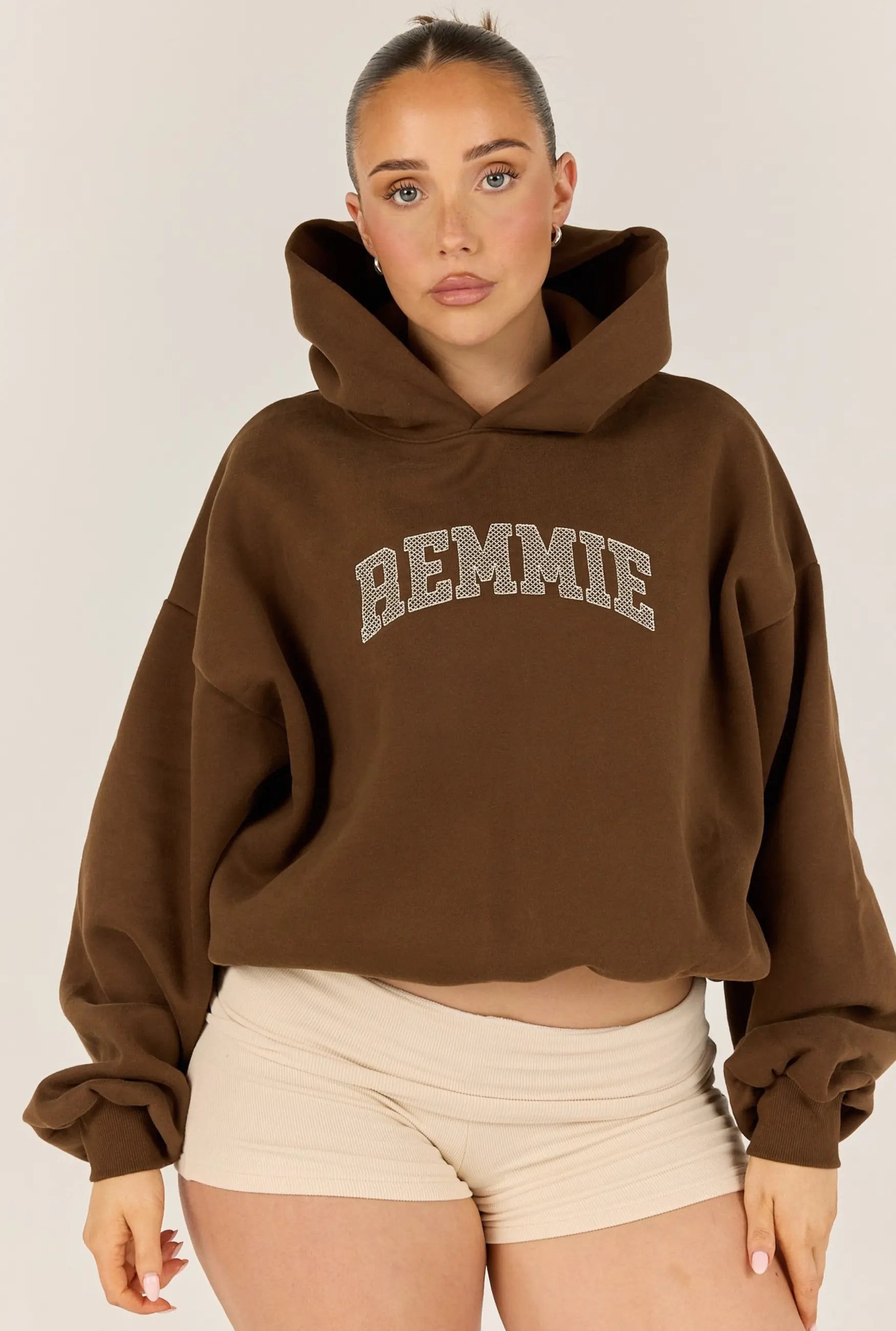 rielle riche knit hoodie (gray)