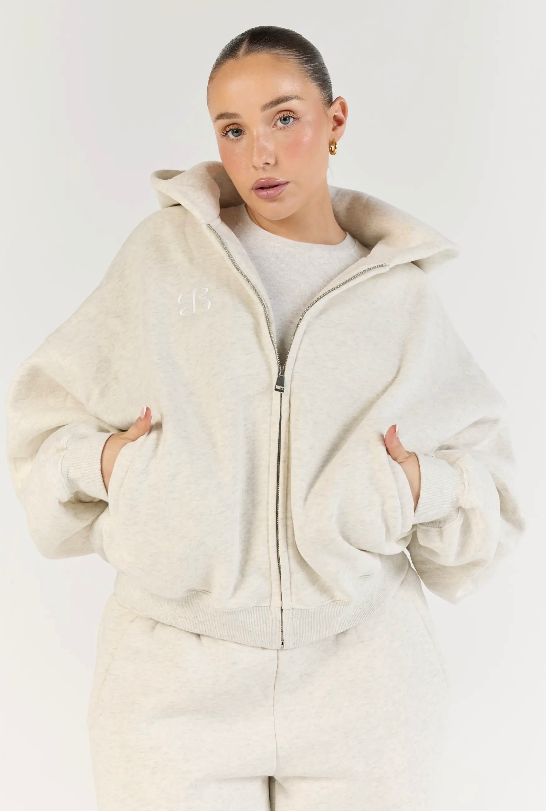 Perfect Zip Hoodie - Grey Marle