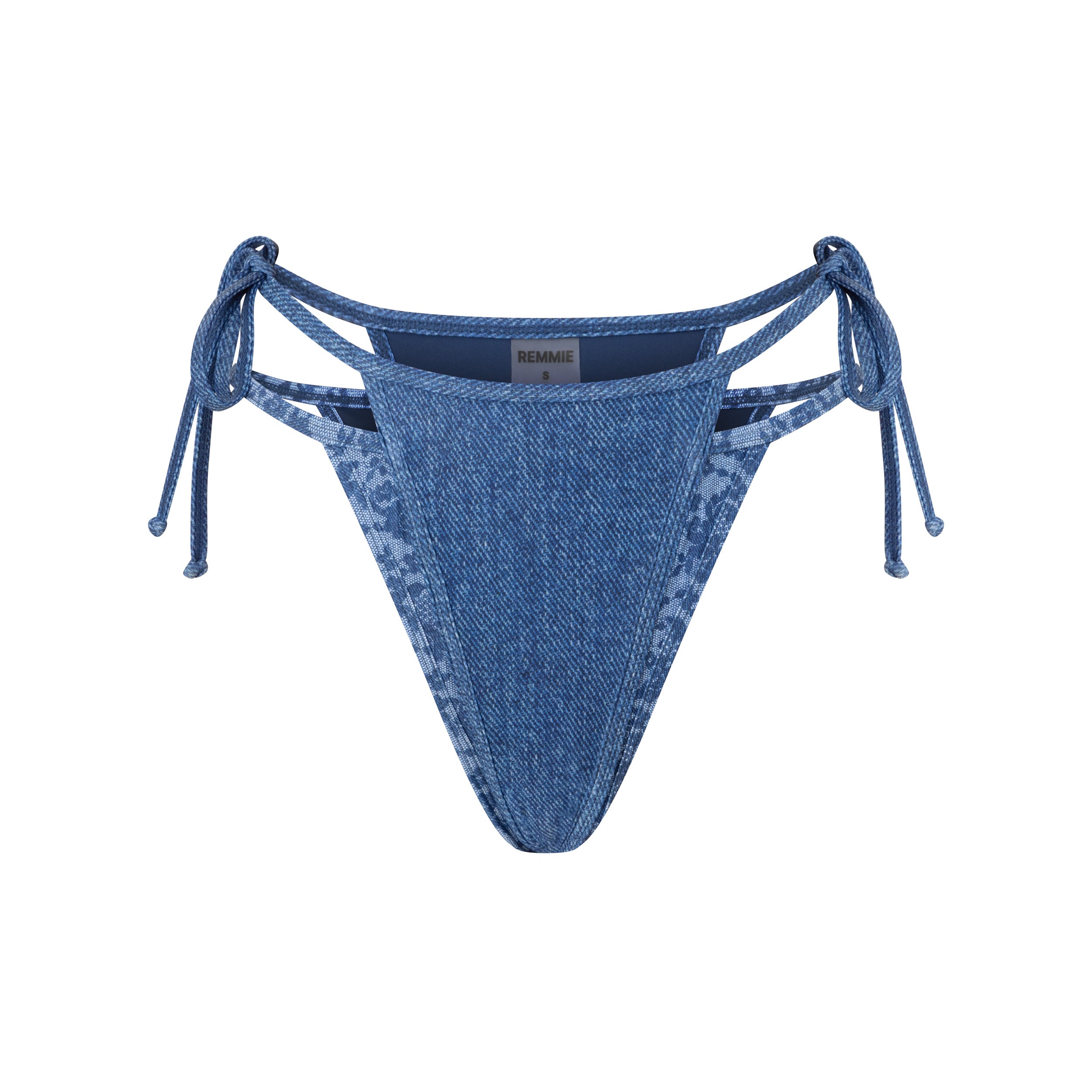 Denim Lace Tie Bottom