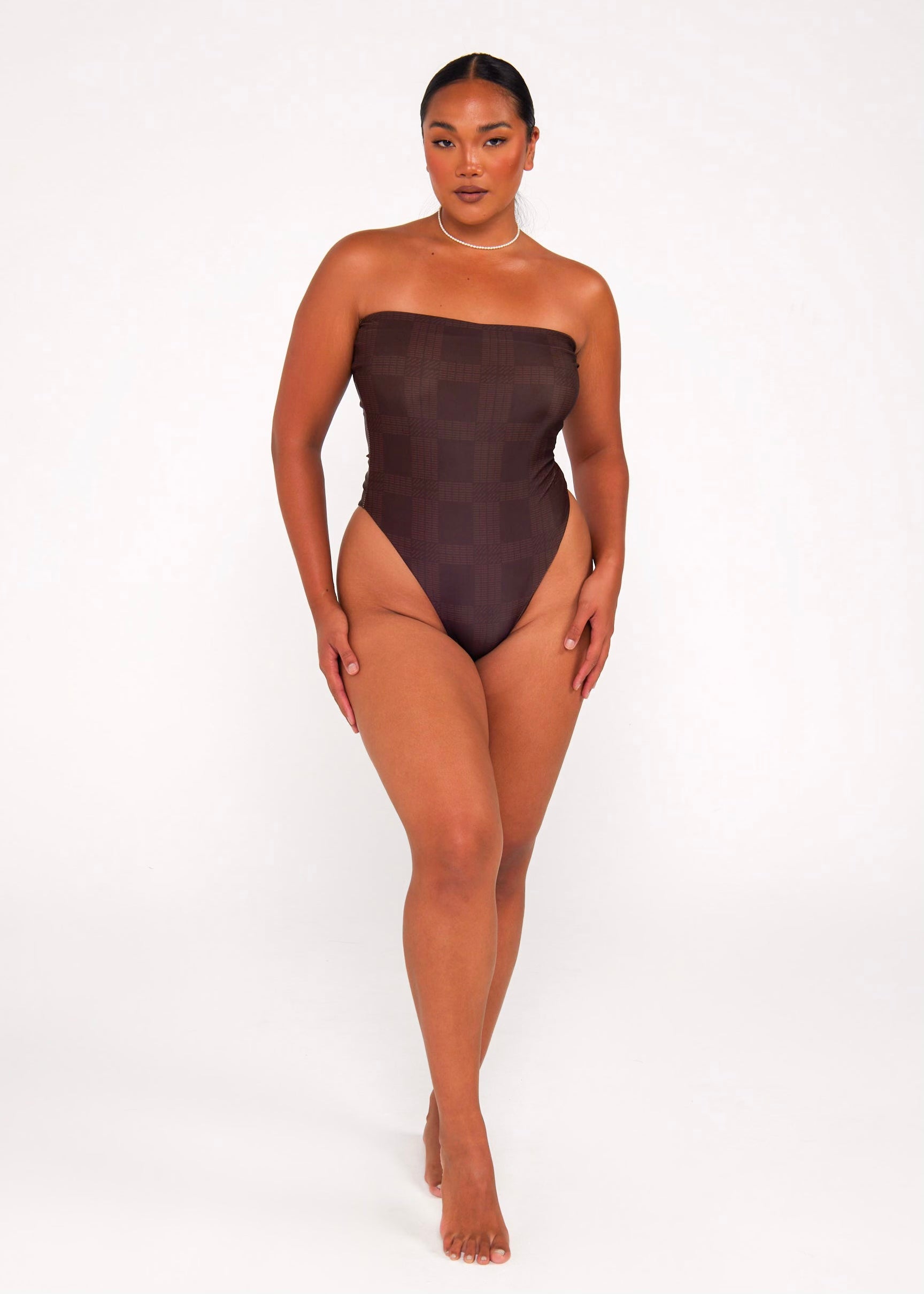 Chocolate Strapless One Piece – Remmie By Riley