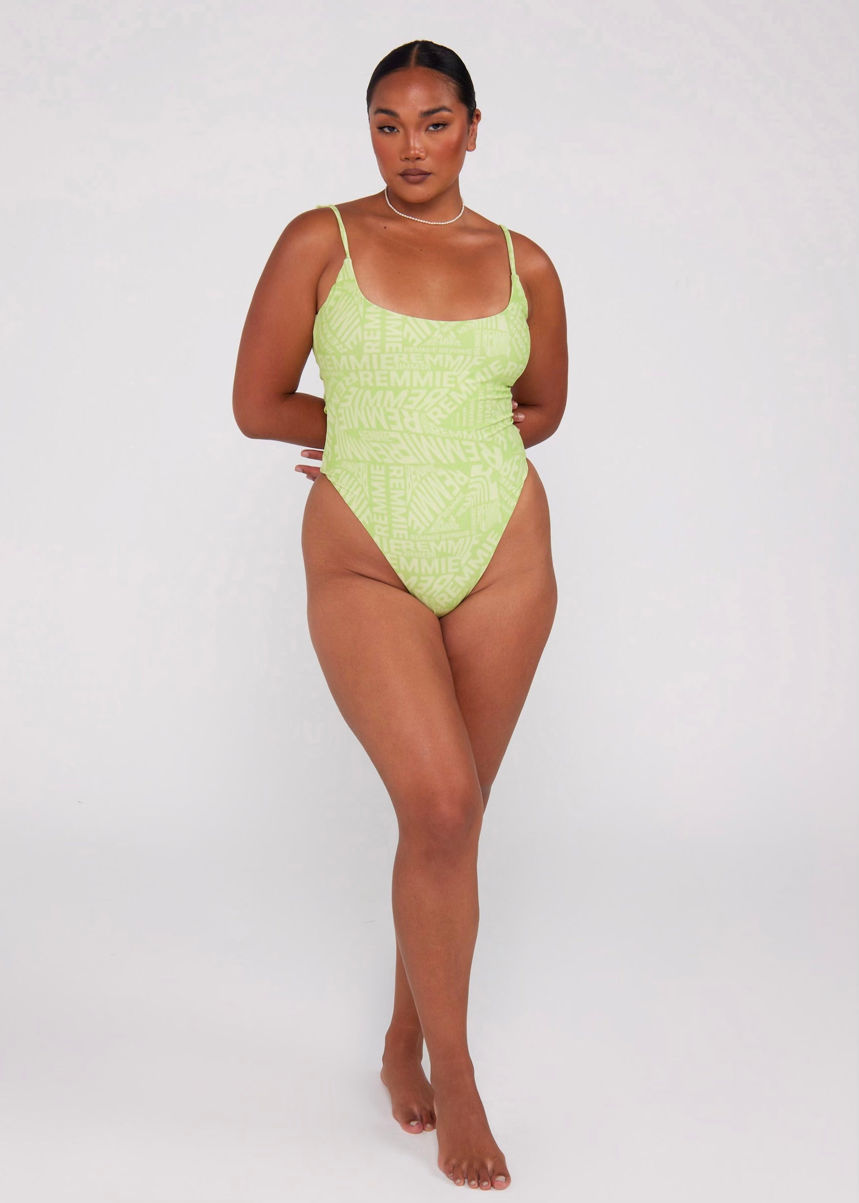 Pistachio Lime Scoop Neck One Piece Remmie By Riley