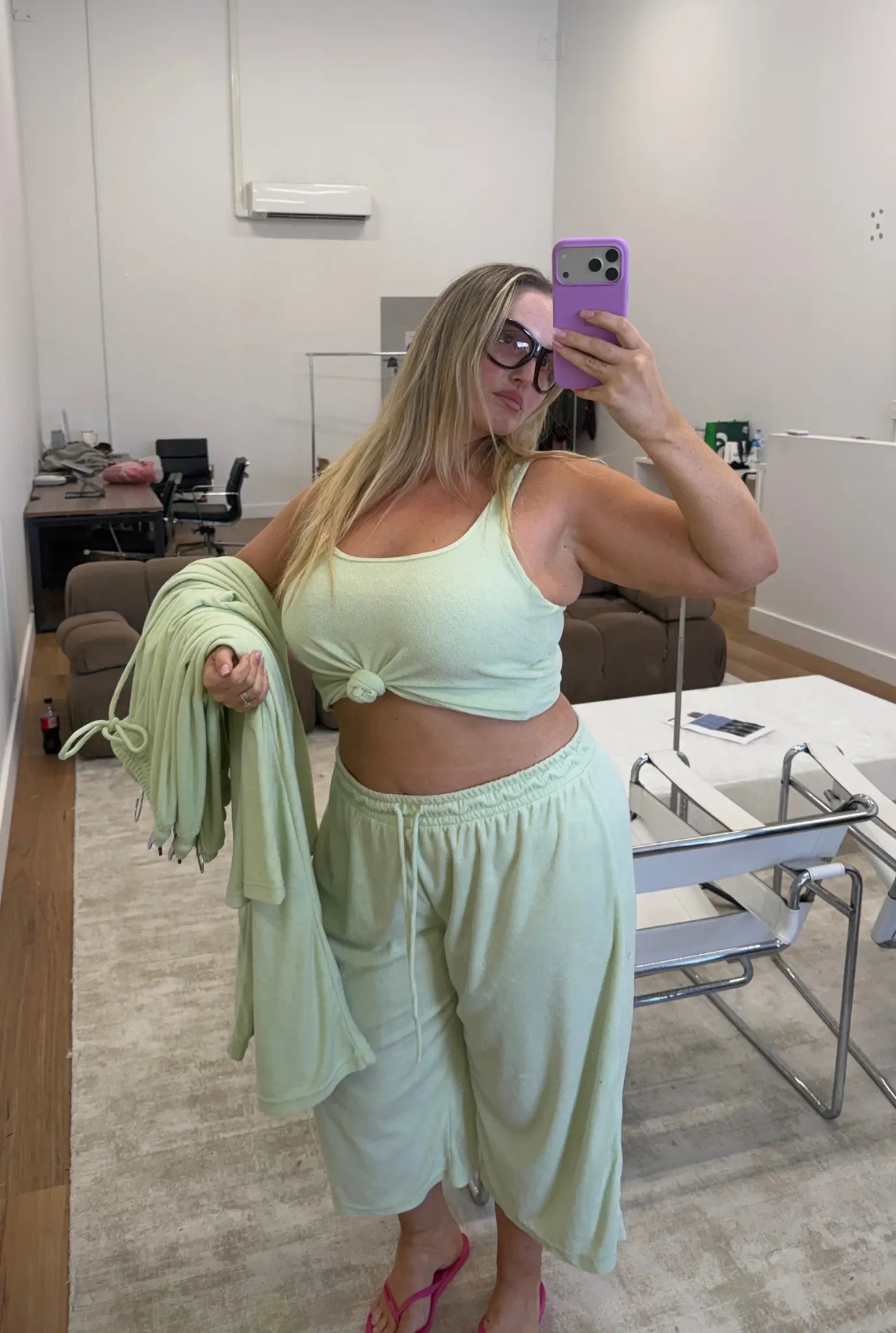 Terry Relaxed Capri - Lime Sorbet