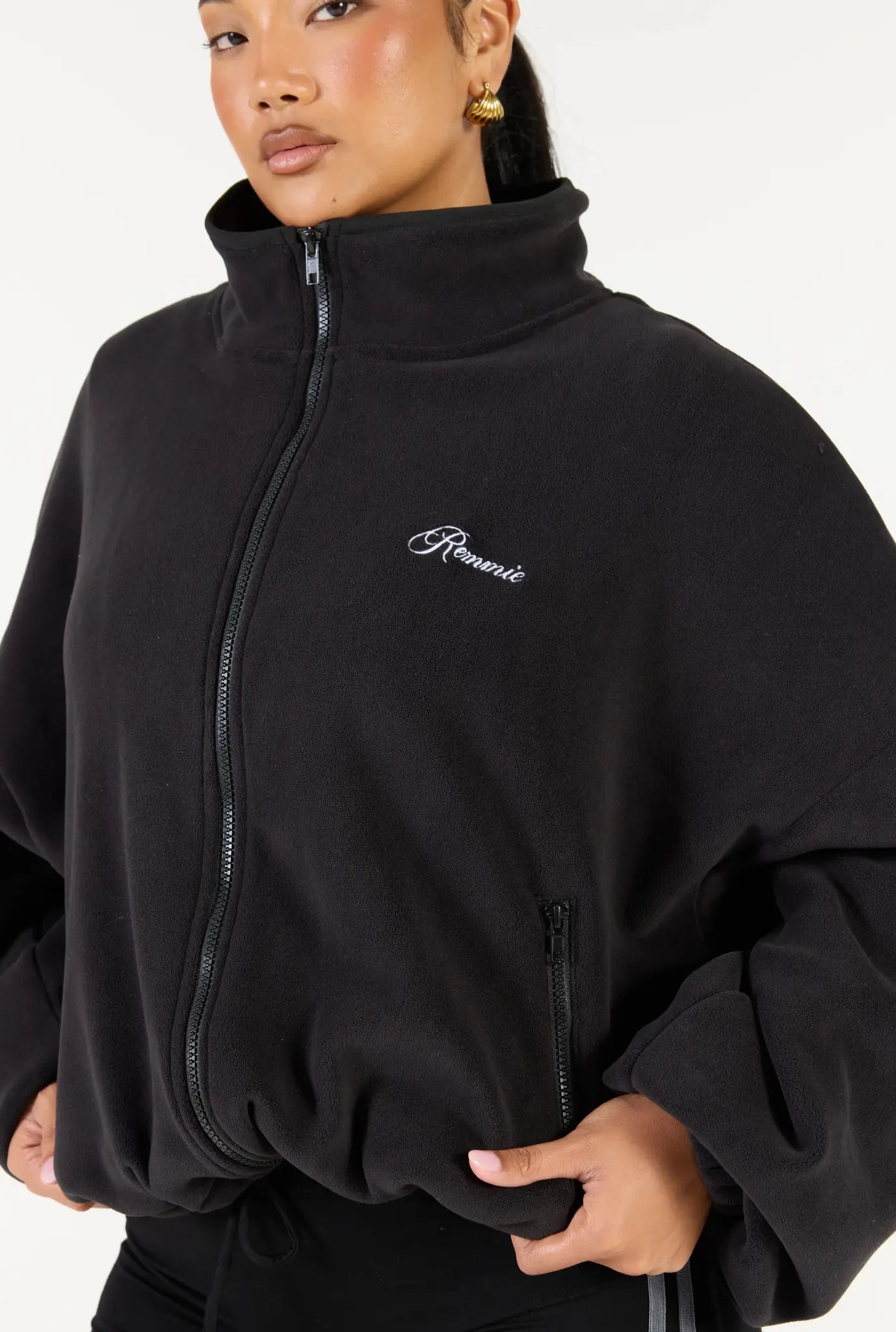 Fleece Zip Up - Black