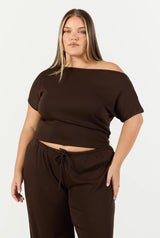 Flow Boat Neck T-Shirt - Choc