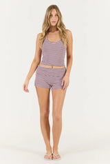 Striped Soft Girl Short - Pink/Brown
