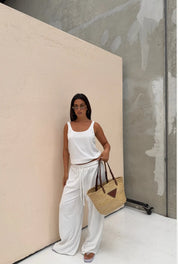 Terri Relaxed Singlet - White