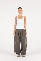 Barrel Leg Sweatpant - Dark Khaki