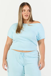 Flow Boat Neck T-Shirt - Baby Blue