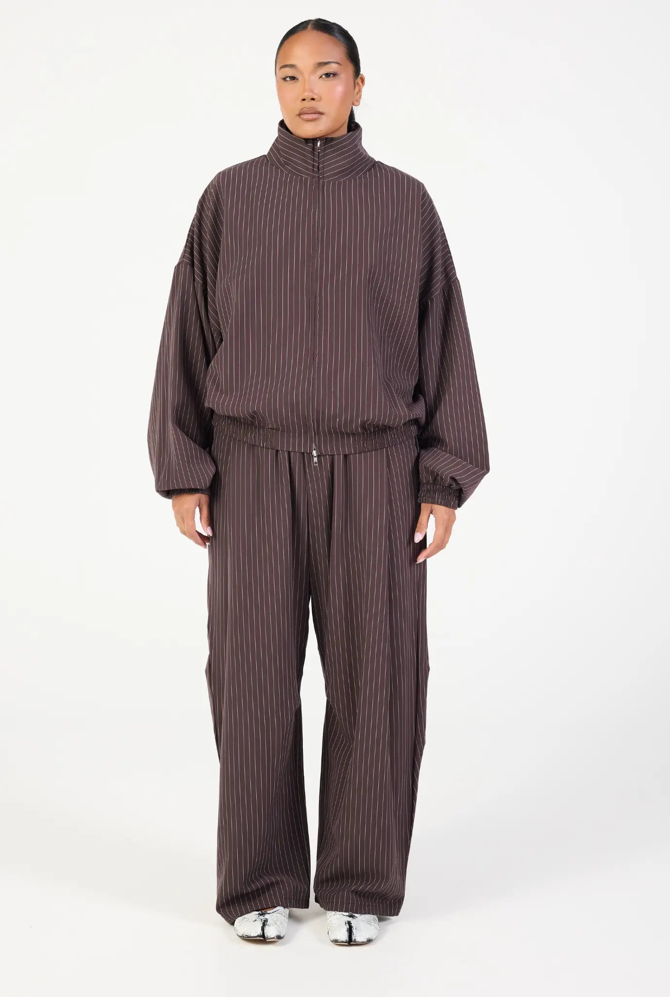 Double Zip Jacket - Espresso Stripe