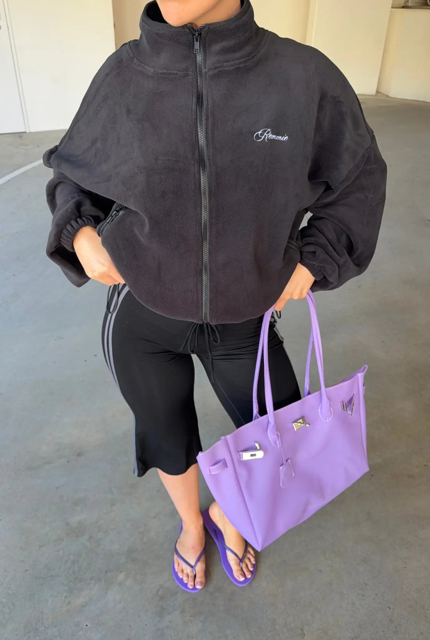Fleece Zip Up - Black
