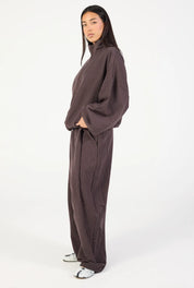 Barrel Leg Pant - Espresso Stripe