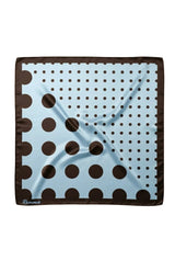 Satin Scarf - Blue/Brown Polka