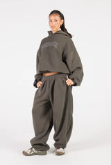 Barrel Leg Sweatpant - Dark Khaki