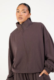 Double Zip Jacket - Espresso Stripe