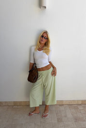Terry Relaxed Capri - Lime Sorbet