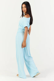 Flow Boat Neck T-Shirt - Baby Blue