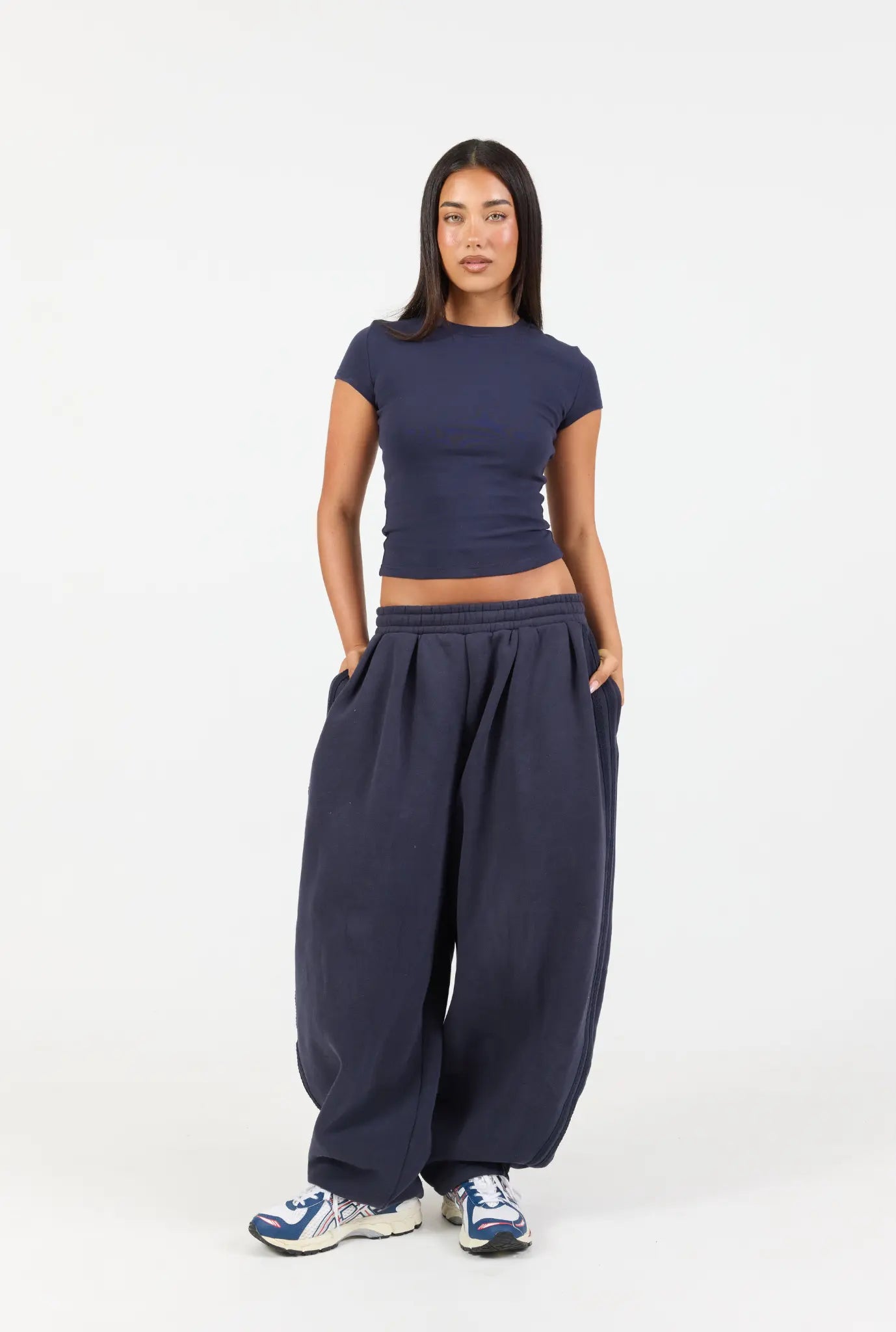 Soft Girl Cap Sleeve Tee - Navy