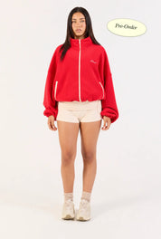 Fleece Zip Up - Red/Cream (*PRE-ORDER*)