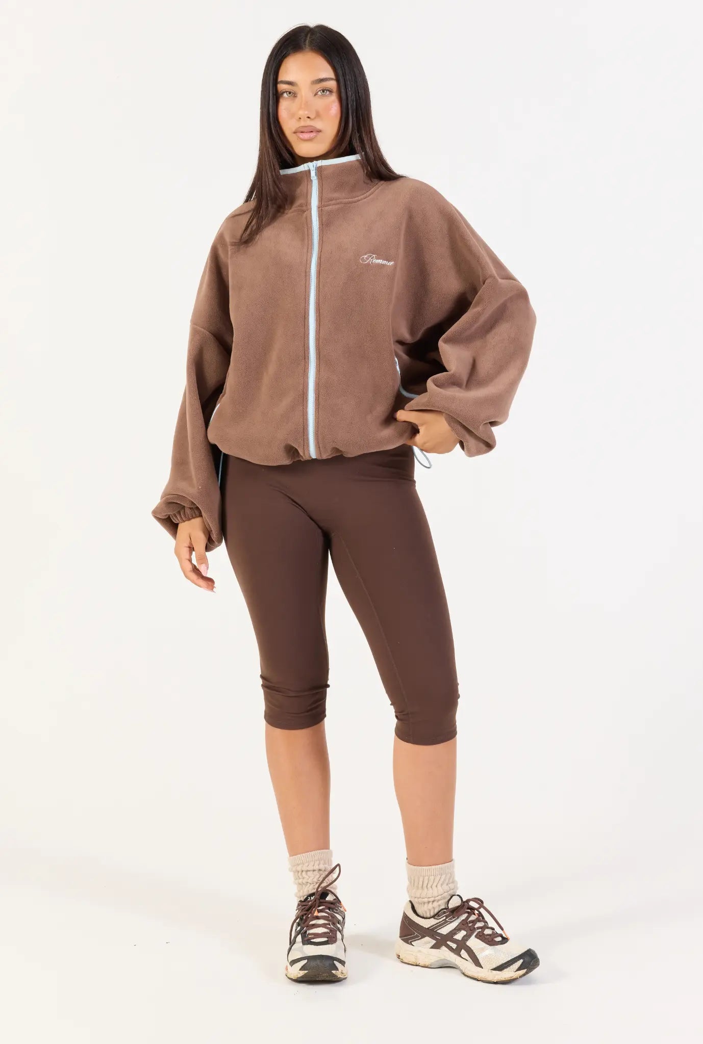 Fleece Zip Up  - Brown/Blue