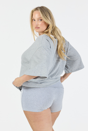 V Neck T-Shirt - Heather Grey