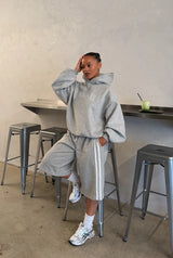 Stripe Sweatshorts - Heather Grey