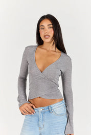 Wrap Top - Dark Grey