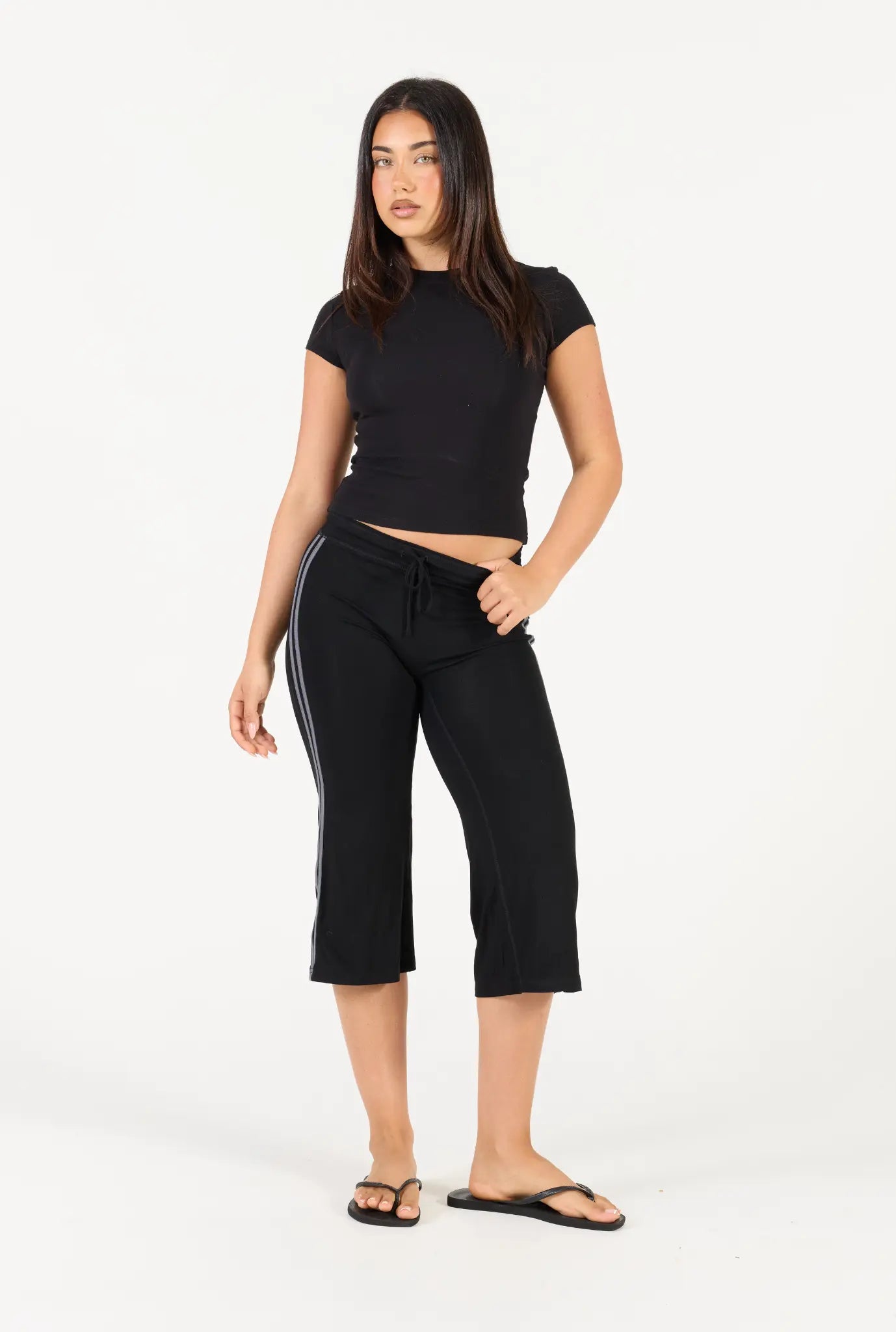 Stripe Capri - Black
