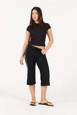 Stripe Capri - Black
