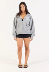 Relaxed Knit Zip Hoodie