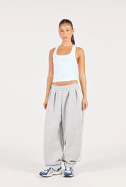 Barrel Leg Sweatpant - Heather Grey