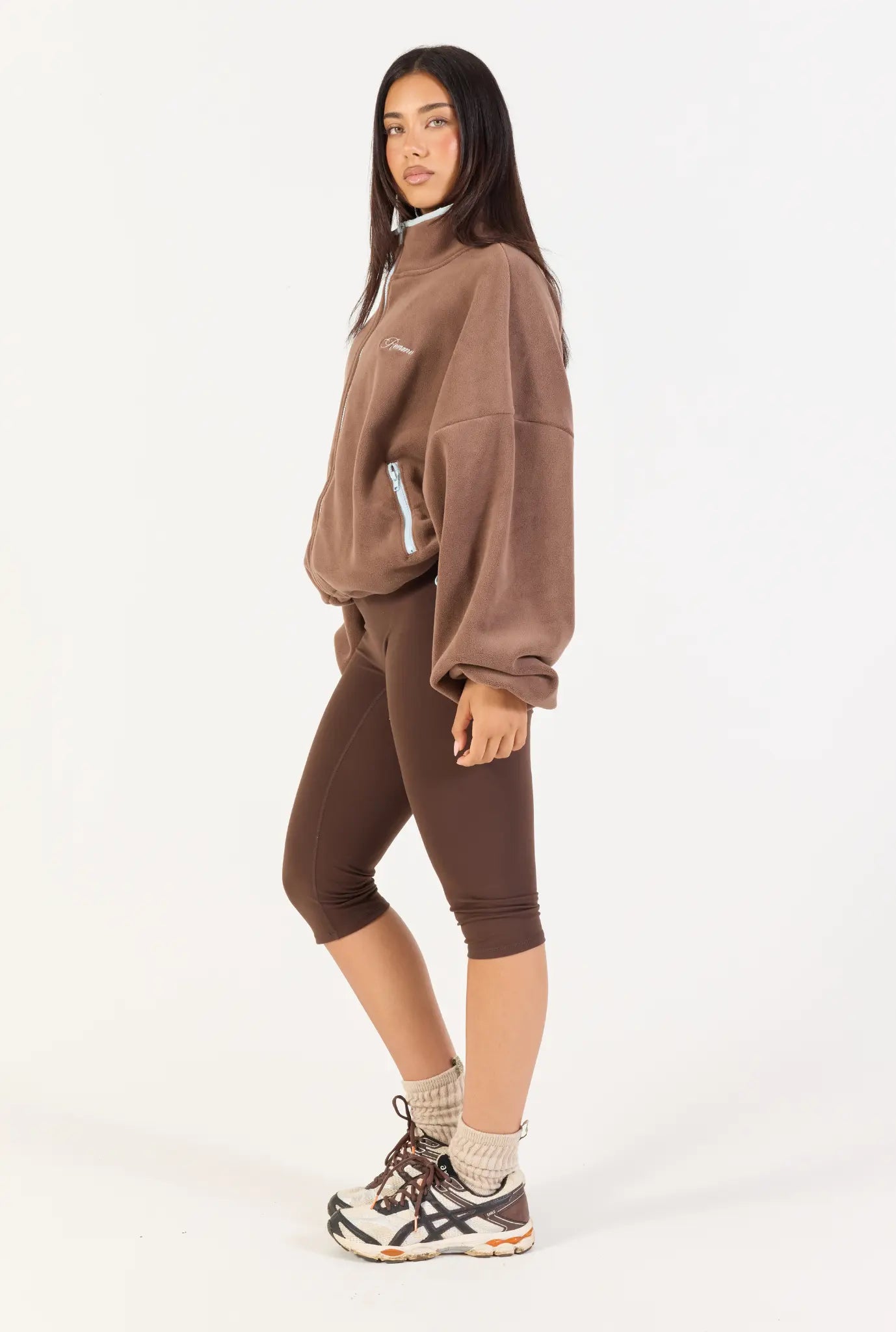 Fleece Zip Up  - Brown/Blue