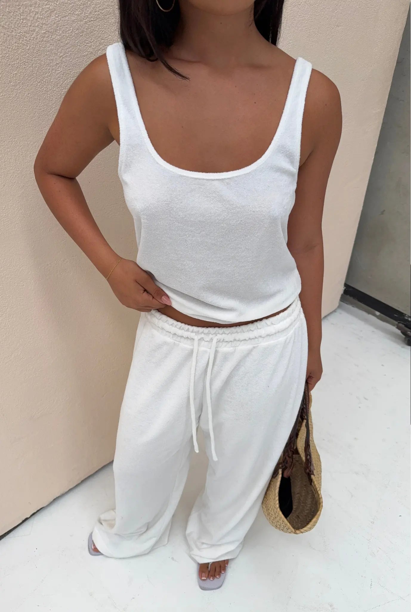 Terri Relaxed Singlet - White