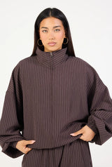 Double Zip Jacket - Espresso Stripe