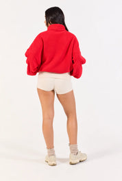 Fleece Zip Up - Red/Cream (*PRE-ORDER*)