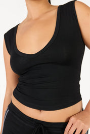 V Neck Tank - Black