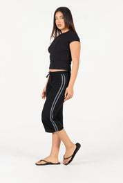 Stripe Capri - Black