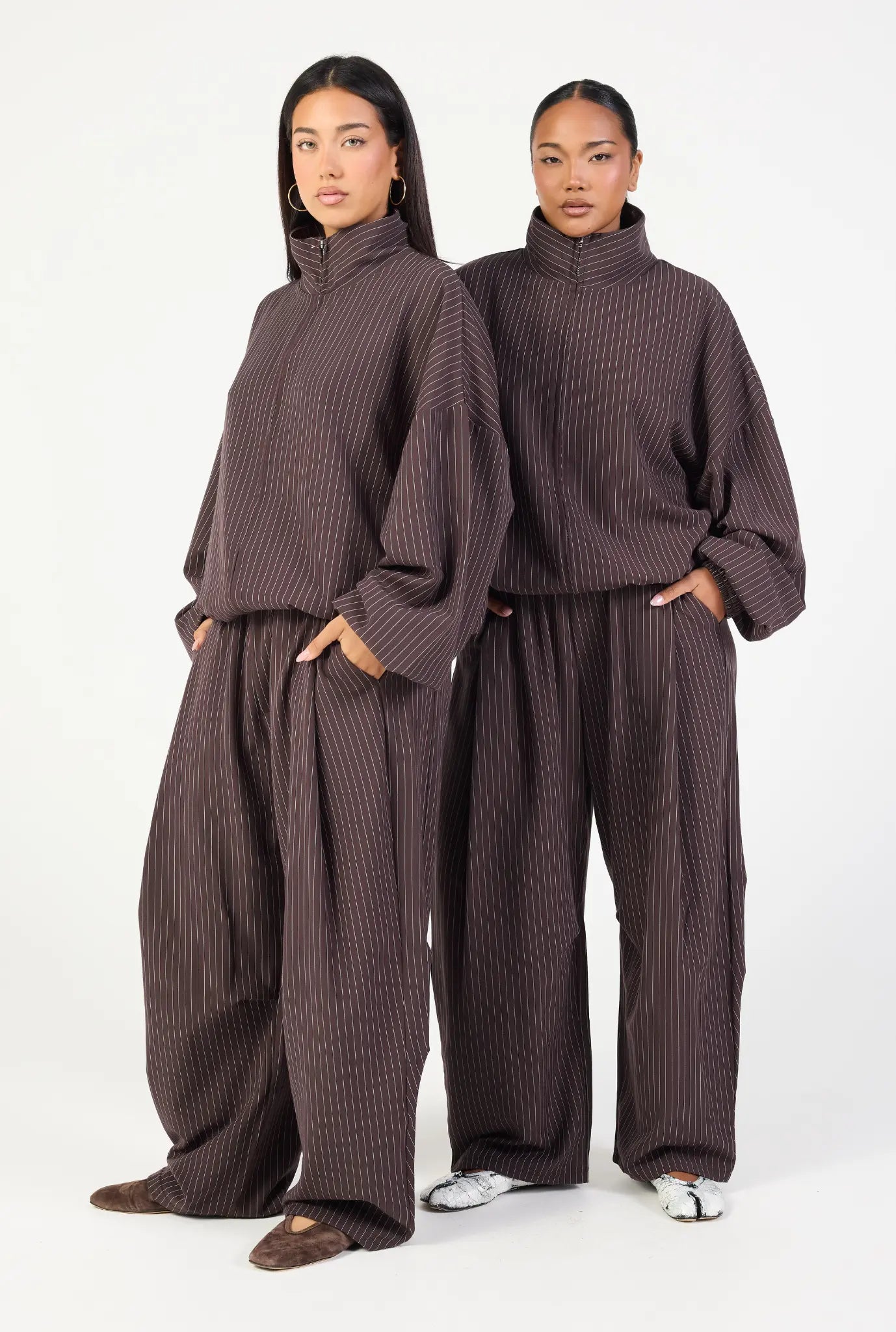 Double Zip Jacket - Espresso Stripe