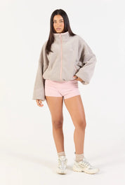 Fleece Zip Up  - Grey/Pink