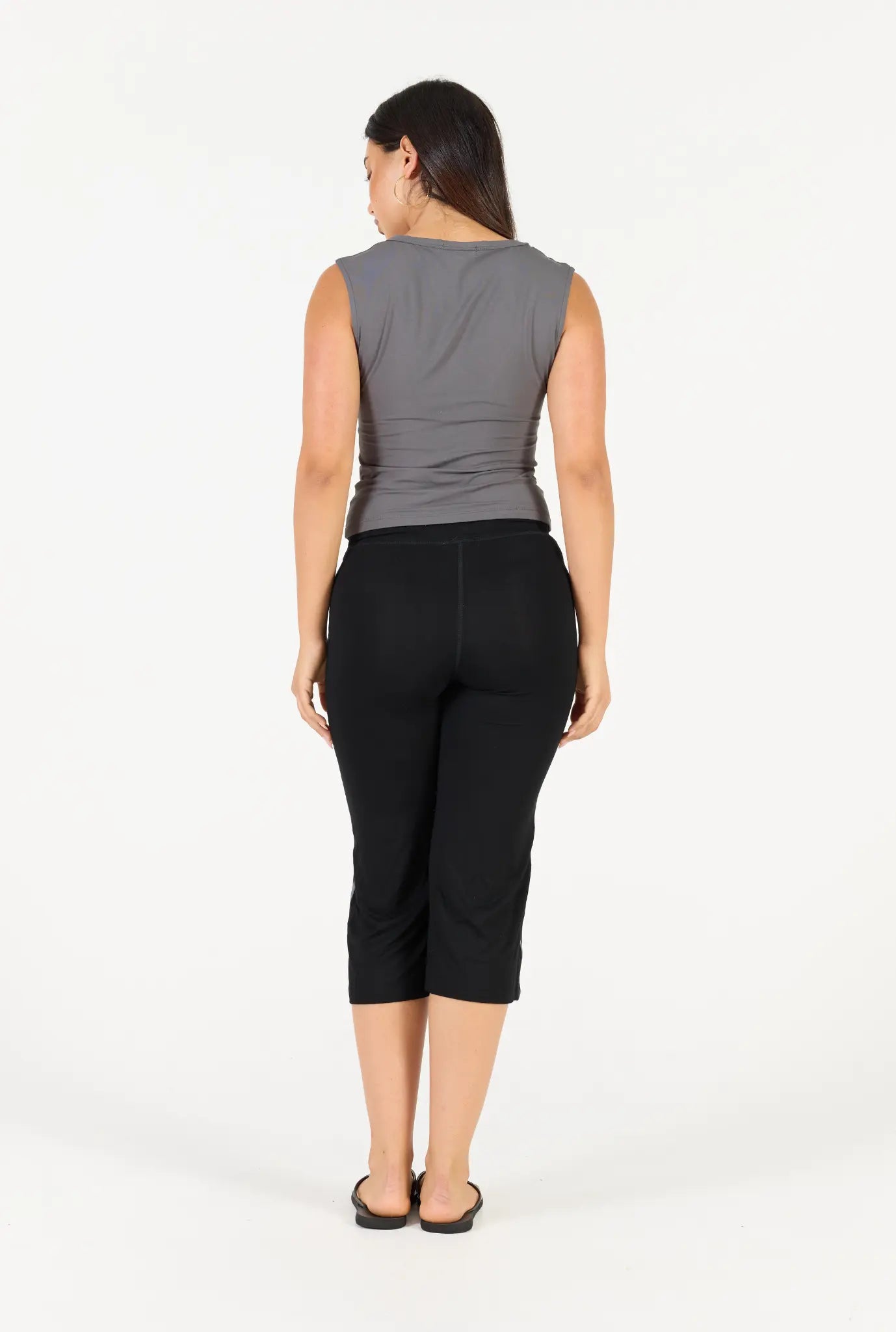 V Neck Tank - Gunmetal
