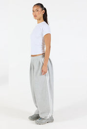 Barrel Leg Sweatpant - Heather Grey