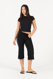 Soft Girl Cap Sleeve Tee - Black