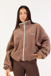 Fleece Zip Up  - Brown/Blue