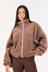 Fleece Zip Up  - Brown/Blue