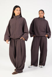 Barrel Leg Pant - Espresso Stripe