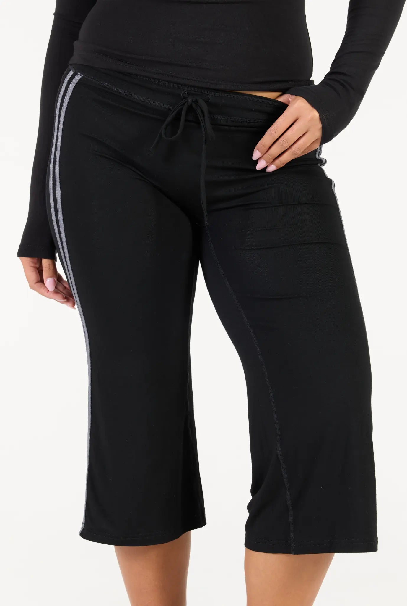 Stripe Capri - Black