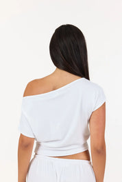 Flow Boat Neck T-Shirt - White