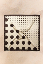 Satin Scarf - Brown/Cream Polka