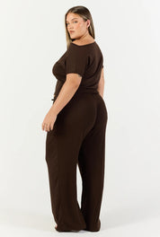 Flow Boat Neck T-Shirt - Choc