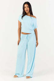 Flow Boat Neck T-Shirt - Baby Blue