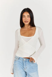 Wrap Top - Sheer White